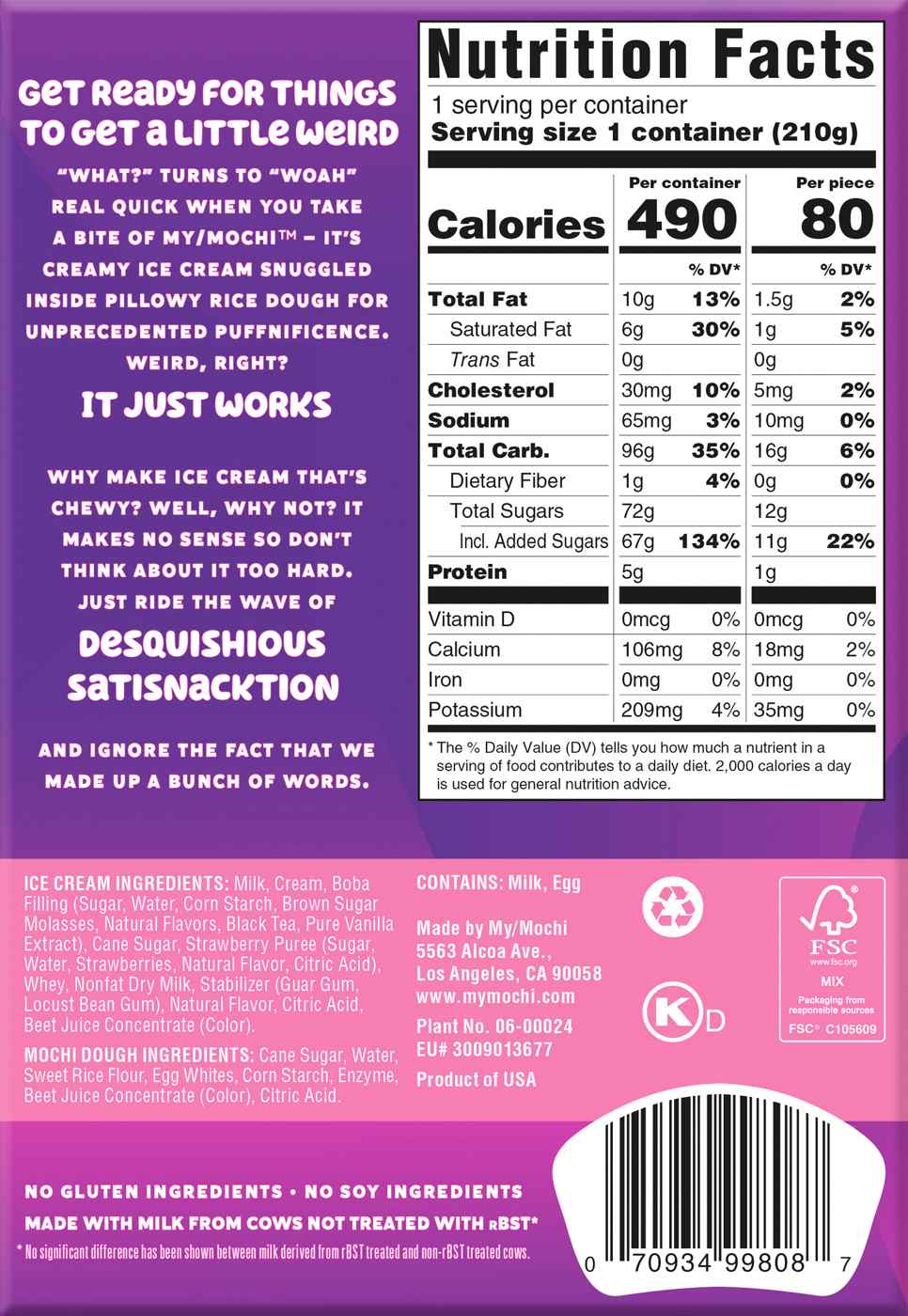 My/Mochi Strawberry Boba Mochi Ice Cream Shop Ice cream at HEB