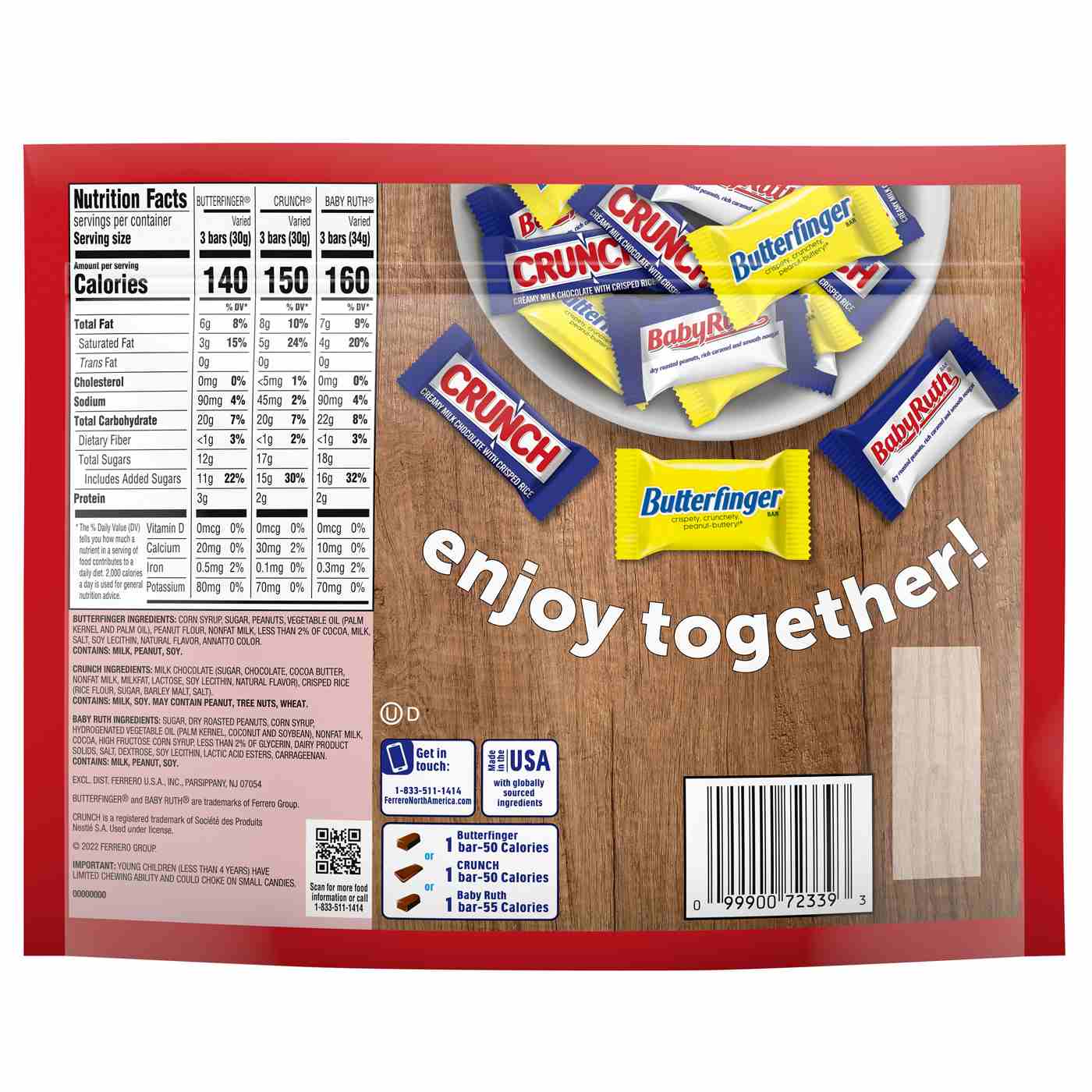 Butterfinger, Baby Ruth & Crunch Minis Assorted Chocolate Candy Bars - Share Pack; image 2 of 2