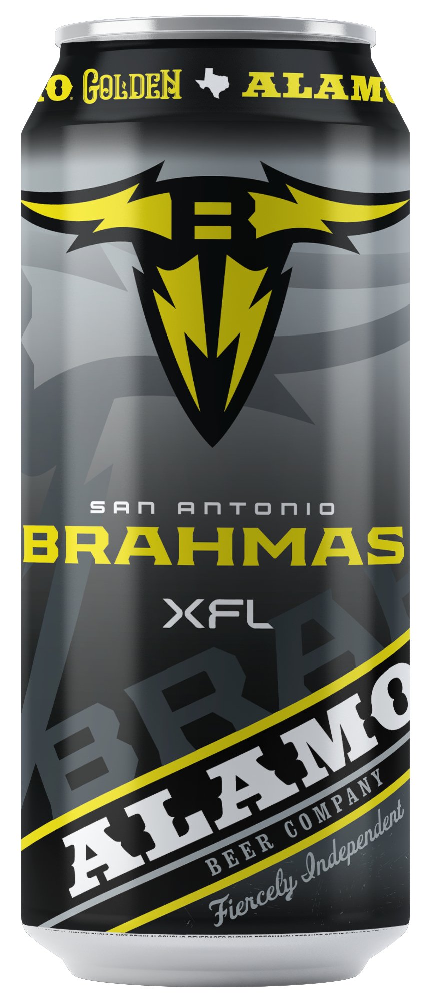 Alamo Beer Company San Antonio Brahmas XFL Golden American Blonde Beer