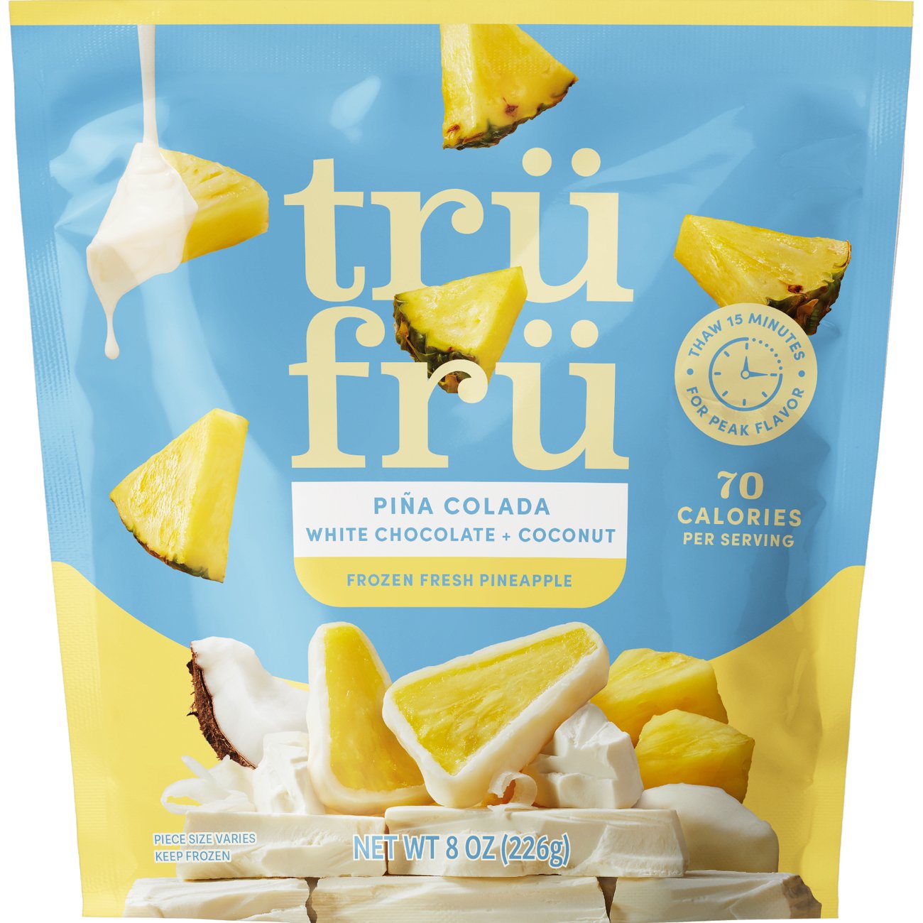 Tru Fru Frozen Pineapple - White Chocolate + Coconut, 8 oz