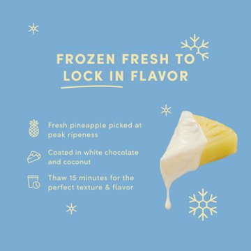 Tru Fru Frozen Pineapple - White Chocolate + Coconut, 8 oz