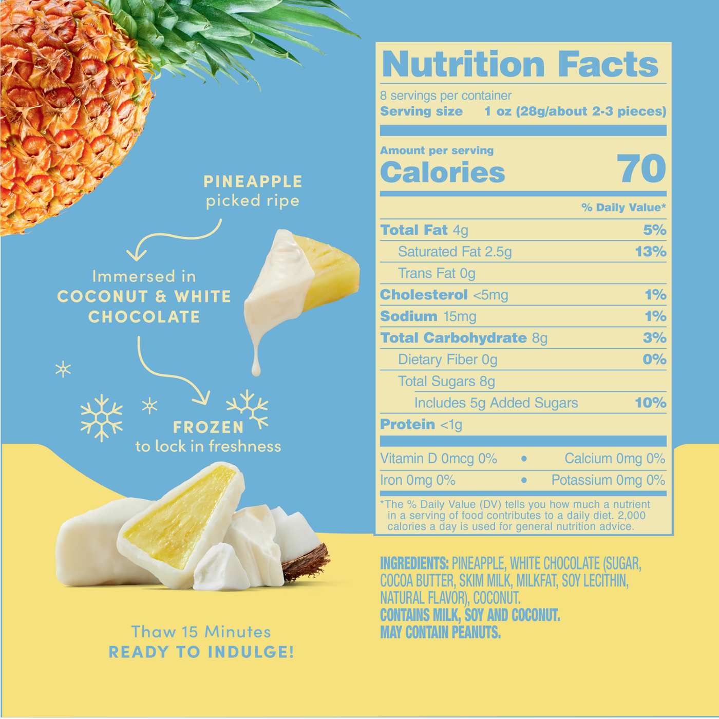 Tru Fru Frozen Pineapple - White Chocolate + Coconut; image 7 of 7