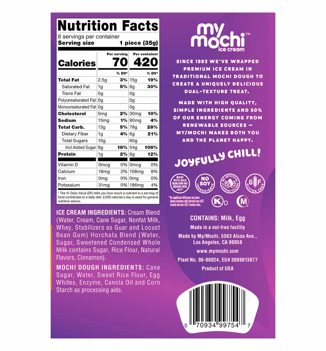 My/Mochi Horchata Mochi Ice Cream; image 2 of 2