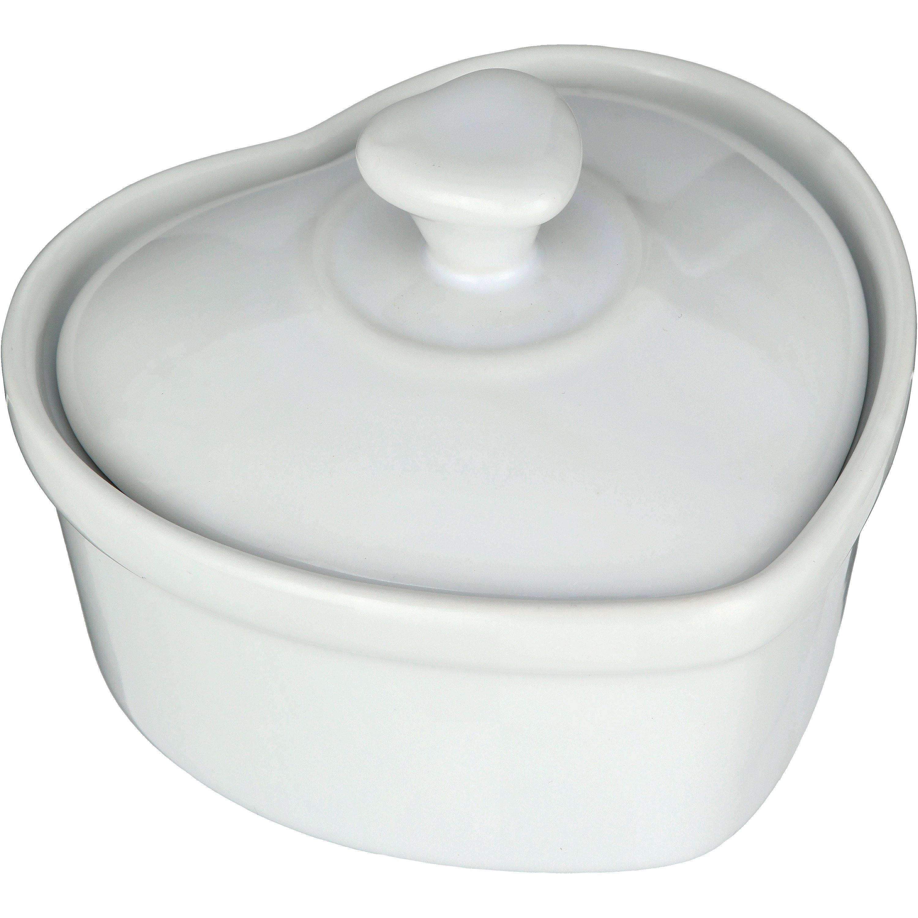 Destination Holiday Valentine's Day Heart Ramekin with Lid White