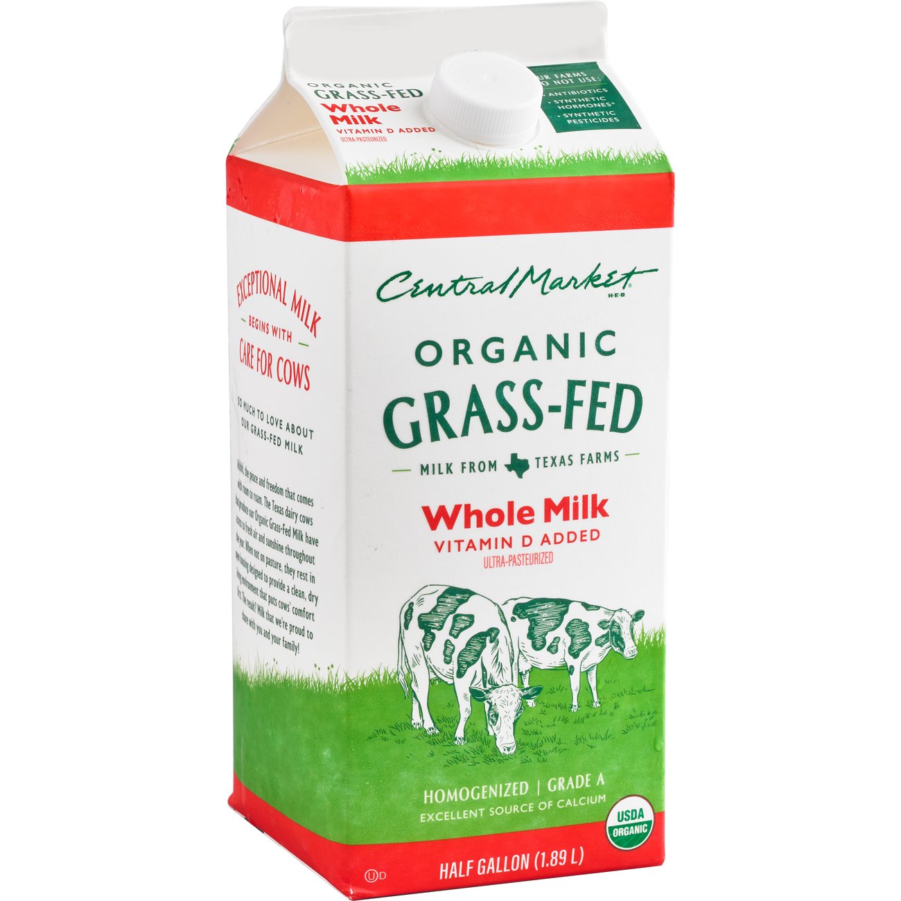 Central Market Organic Grass-Fed Whole Milk - Shop Milk at H-E-B