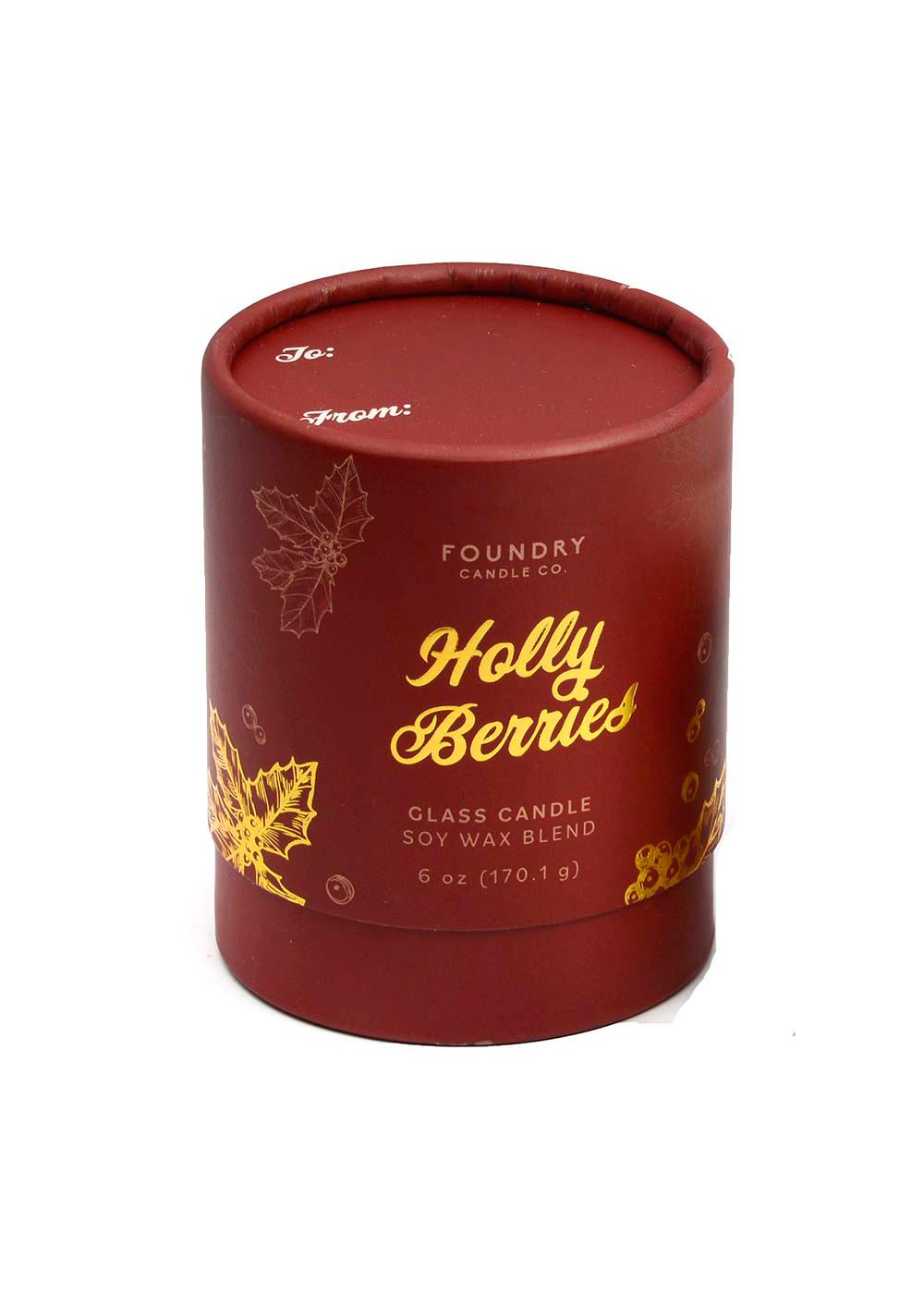 Foundry Candle Co. Holly Berries Scented Soy Glass Candle; image 1 of 2