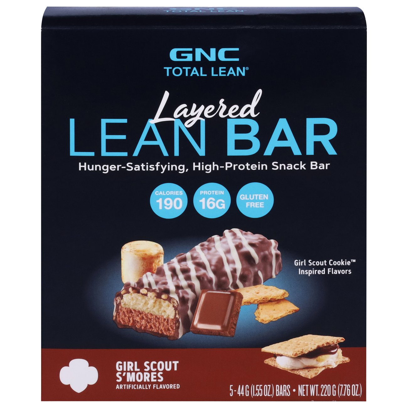 GNC 16g Protein Layered Lean Bars Girl Scout S'mores Shop Diet