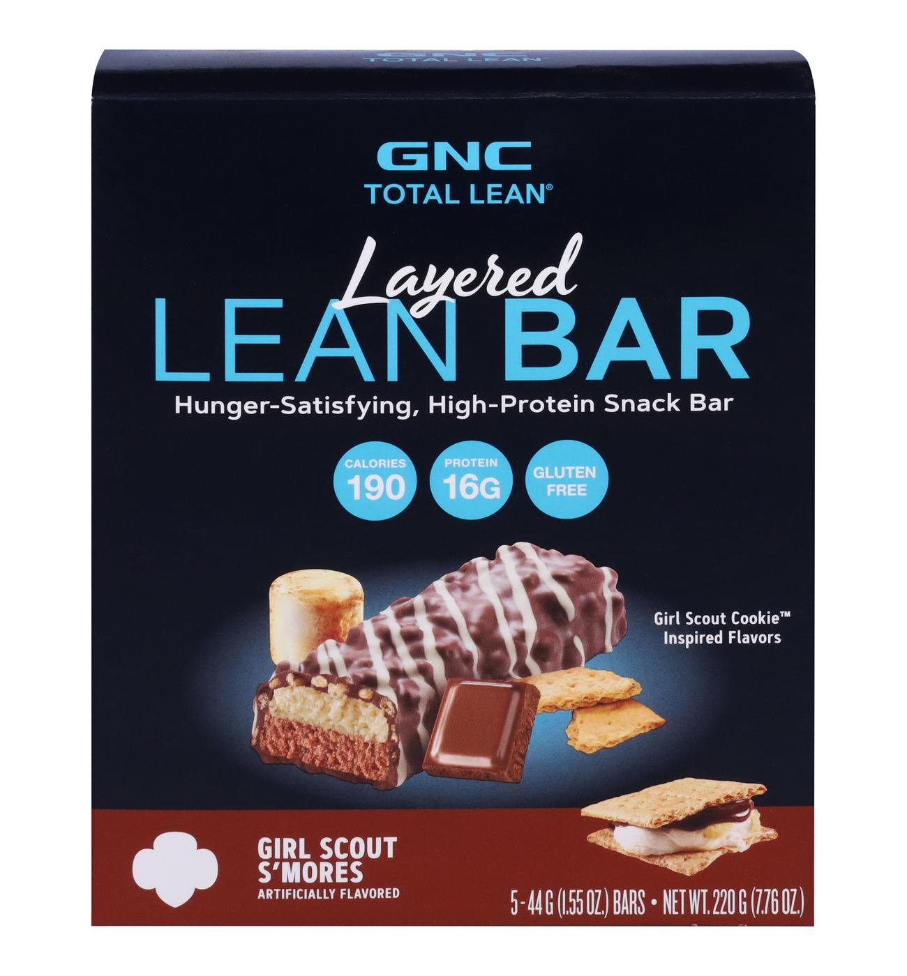 GNC 16g Protein Layered Lean Bars - Girl Scout S'mores; image 1 of 2