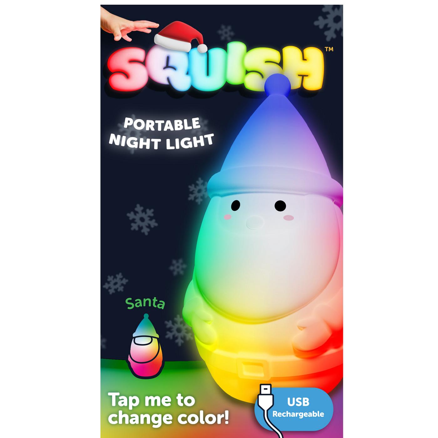 Globe Squish Santa Portable Night Light; image 1 of 2