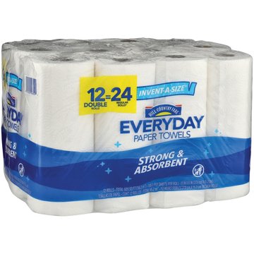 Hill Country Fare Invent-A-Size Paper Towels, 12 Double Rolls