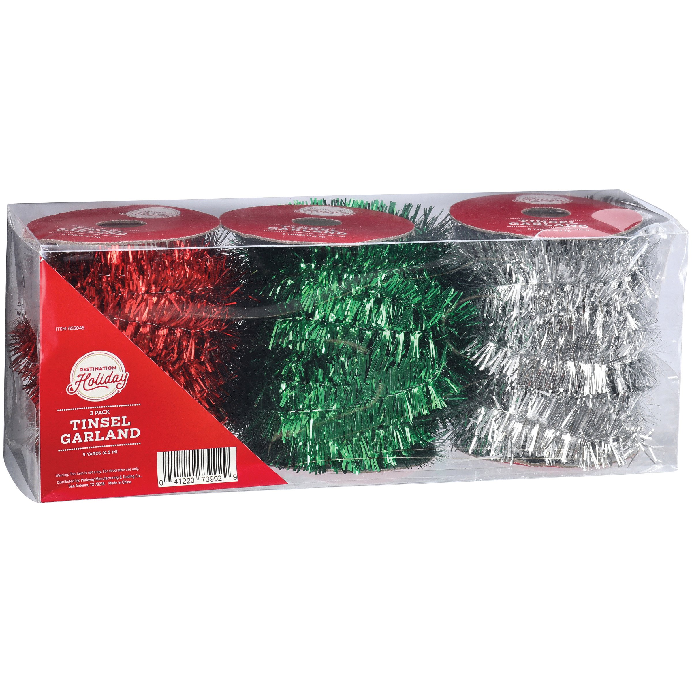 Destination Holiday Assorted Tinsel Garland, 15' Shop Gift wrap at HEB