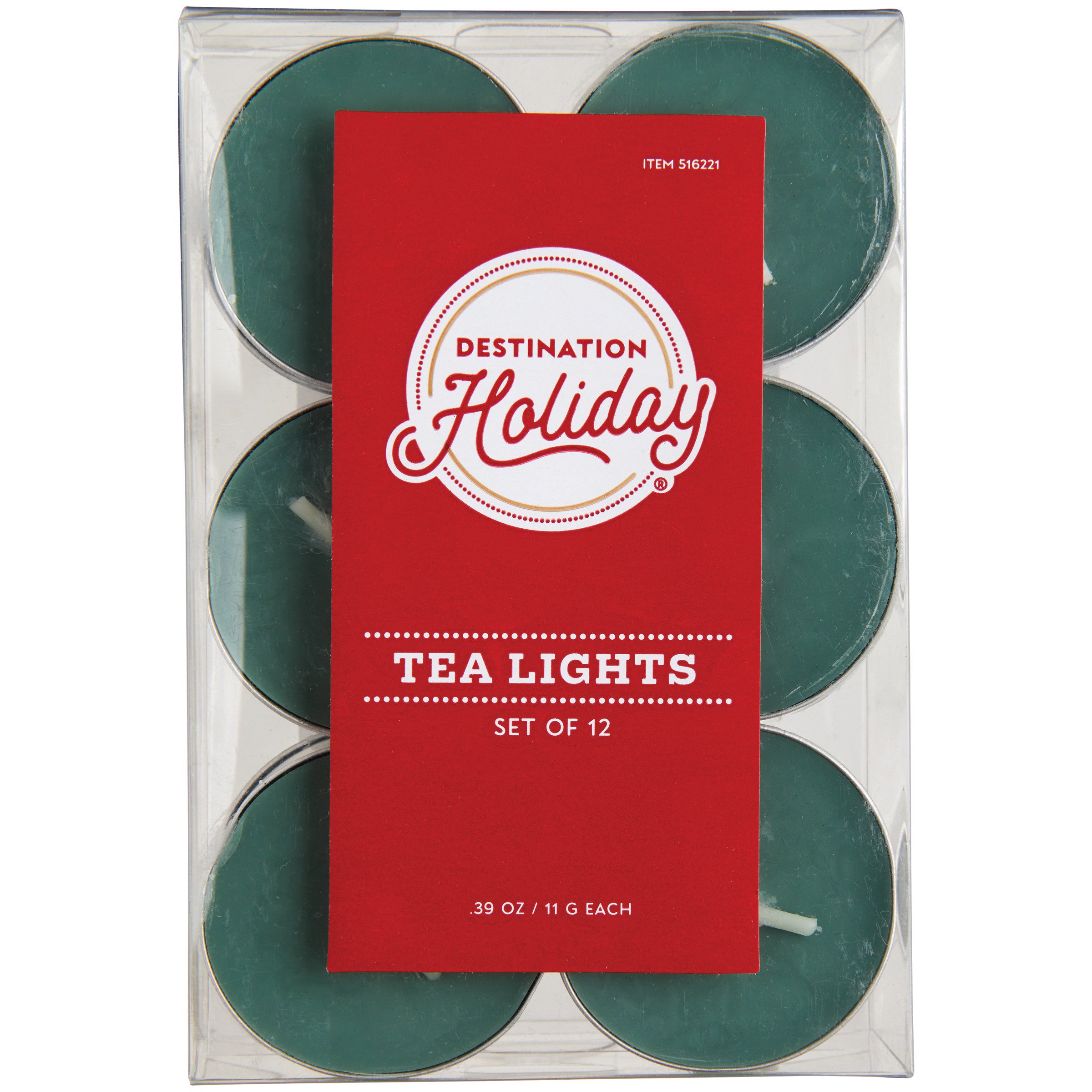 Destination Holiday Christmas Tea Lights Green Shop Candles at HEB