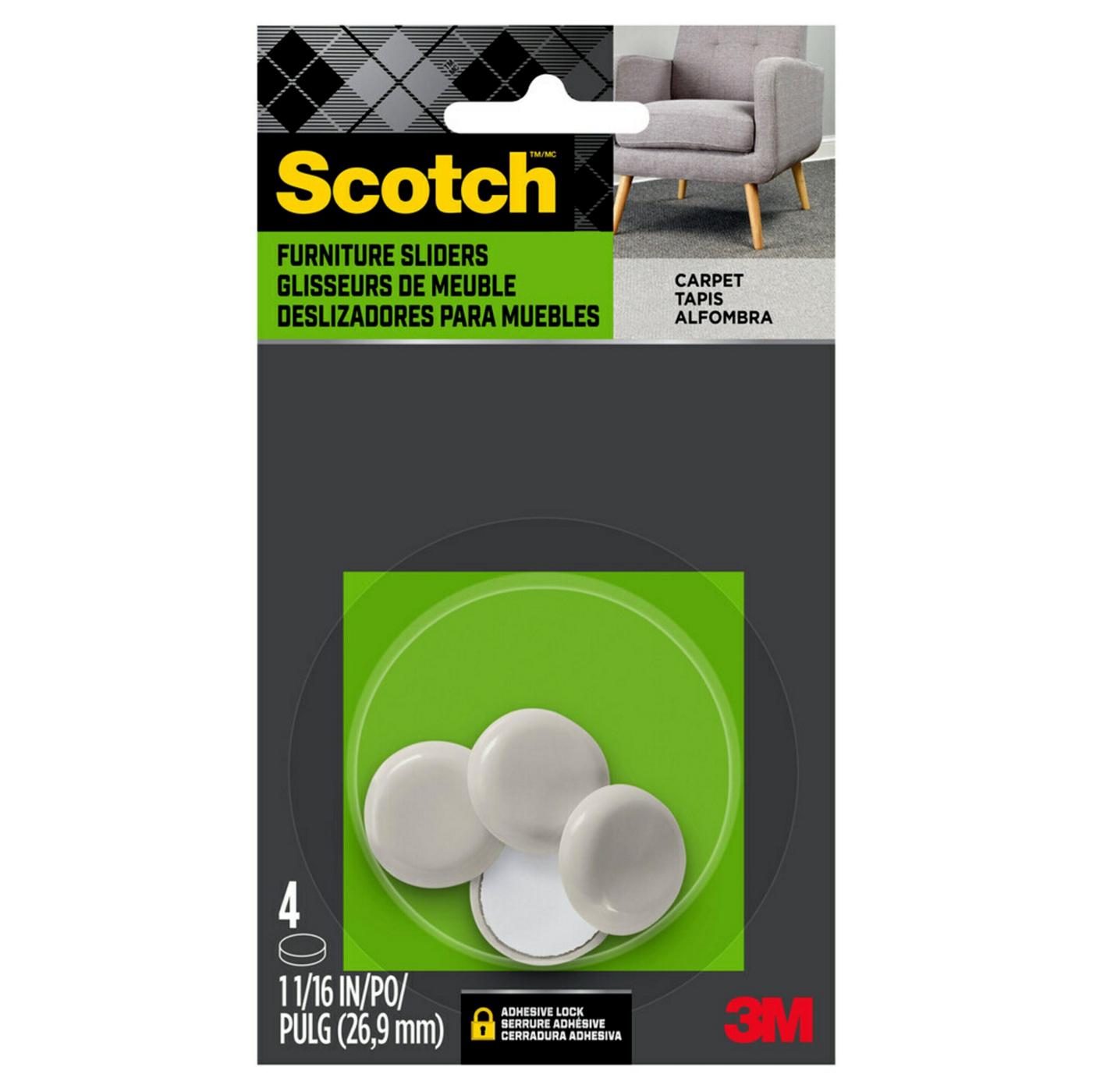 Scotch Self Stick Adhesive Hard Round Sliders; image 1 of 2