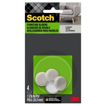 Scotch Self Stick Adhesive Hard Round Sliders, 4 ct