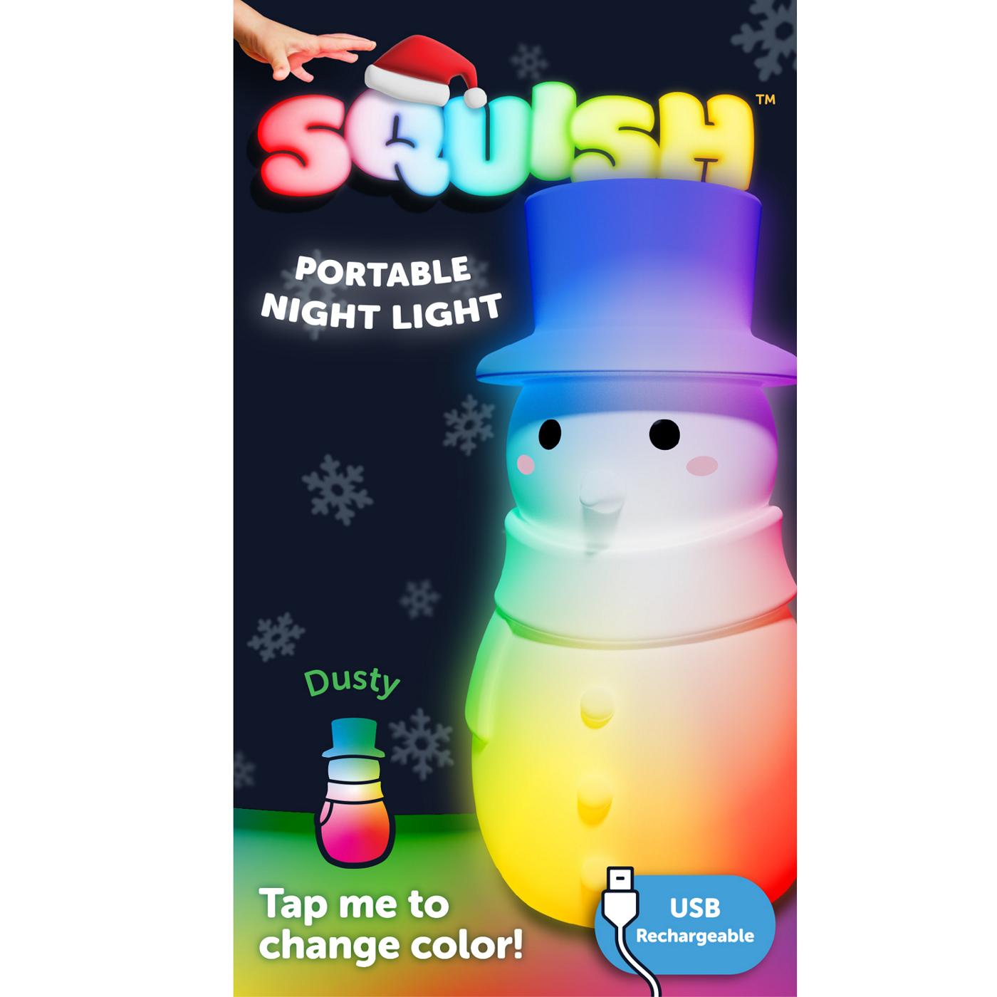 Globe Squish Snowman Portable Night Light; image 1 of 2