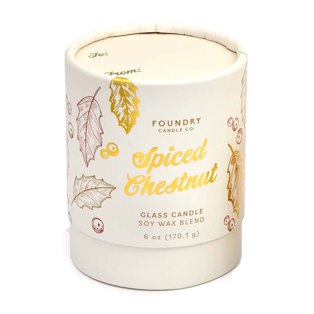 Foundry Candle Co. Spiced Chestnut Scented Soy Glass Candle Shop