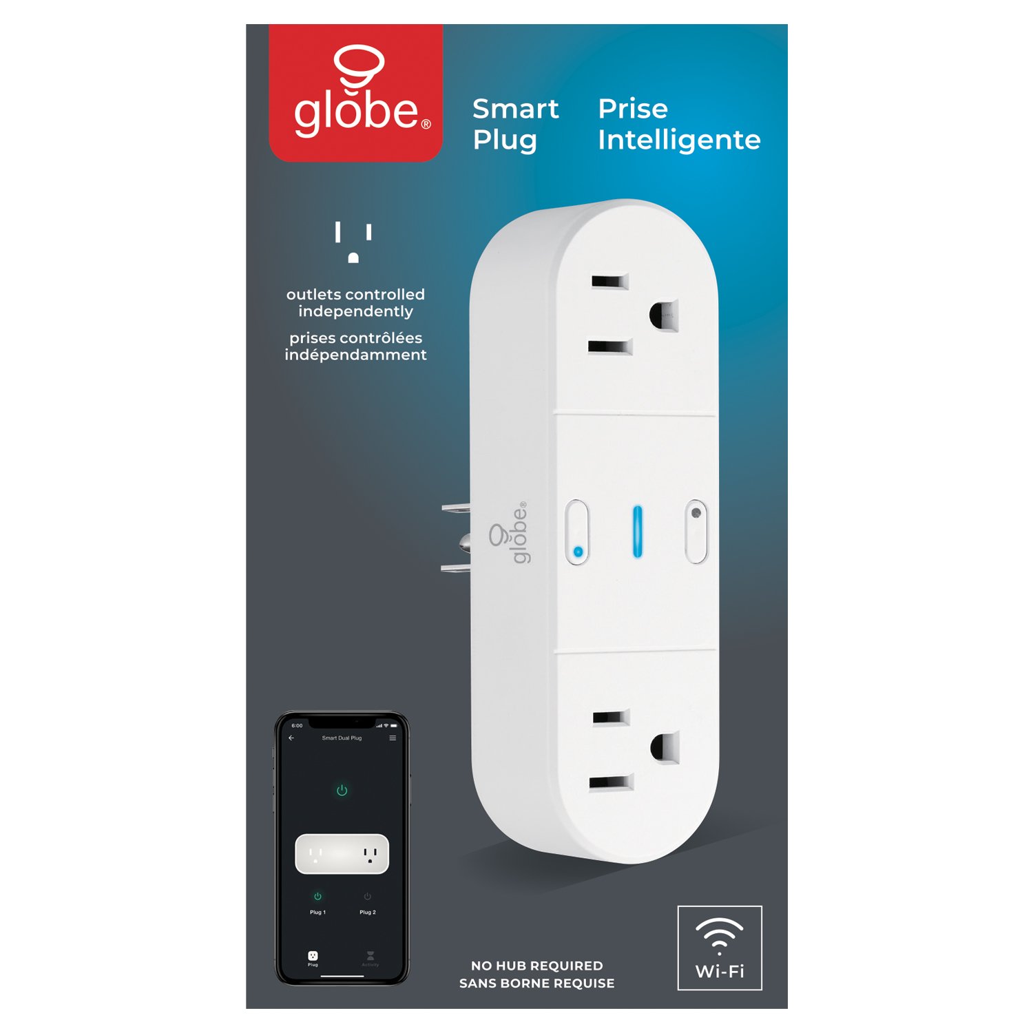 Globe Dual Outlet WiFi Smart Plug Shop Smart Home Accessories at HEB