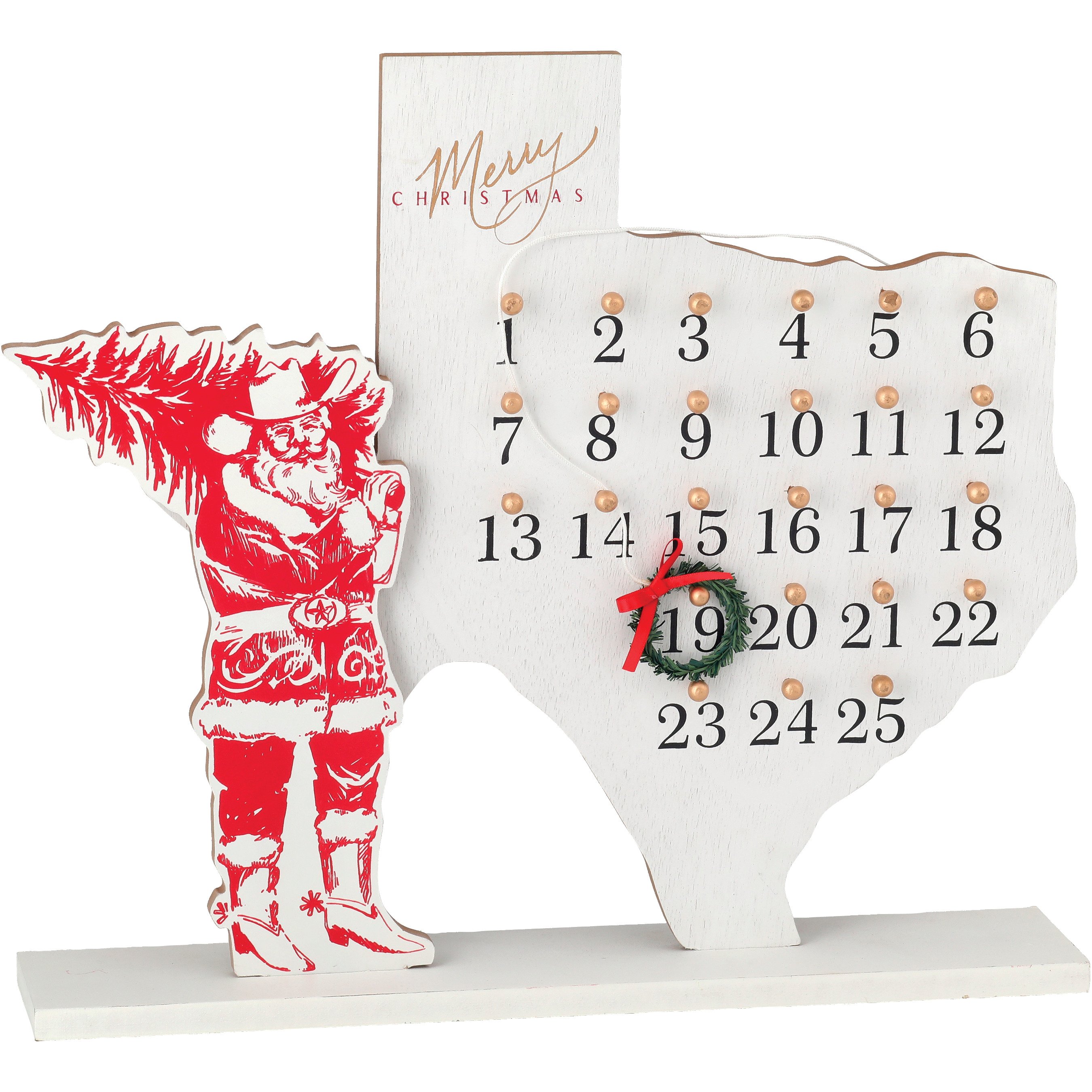 Destination Holiday Texas Shaped Tabletop Christmas Advent Calendar