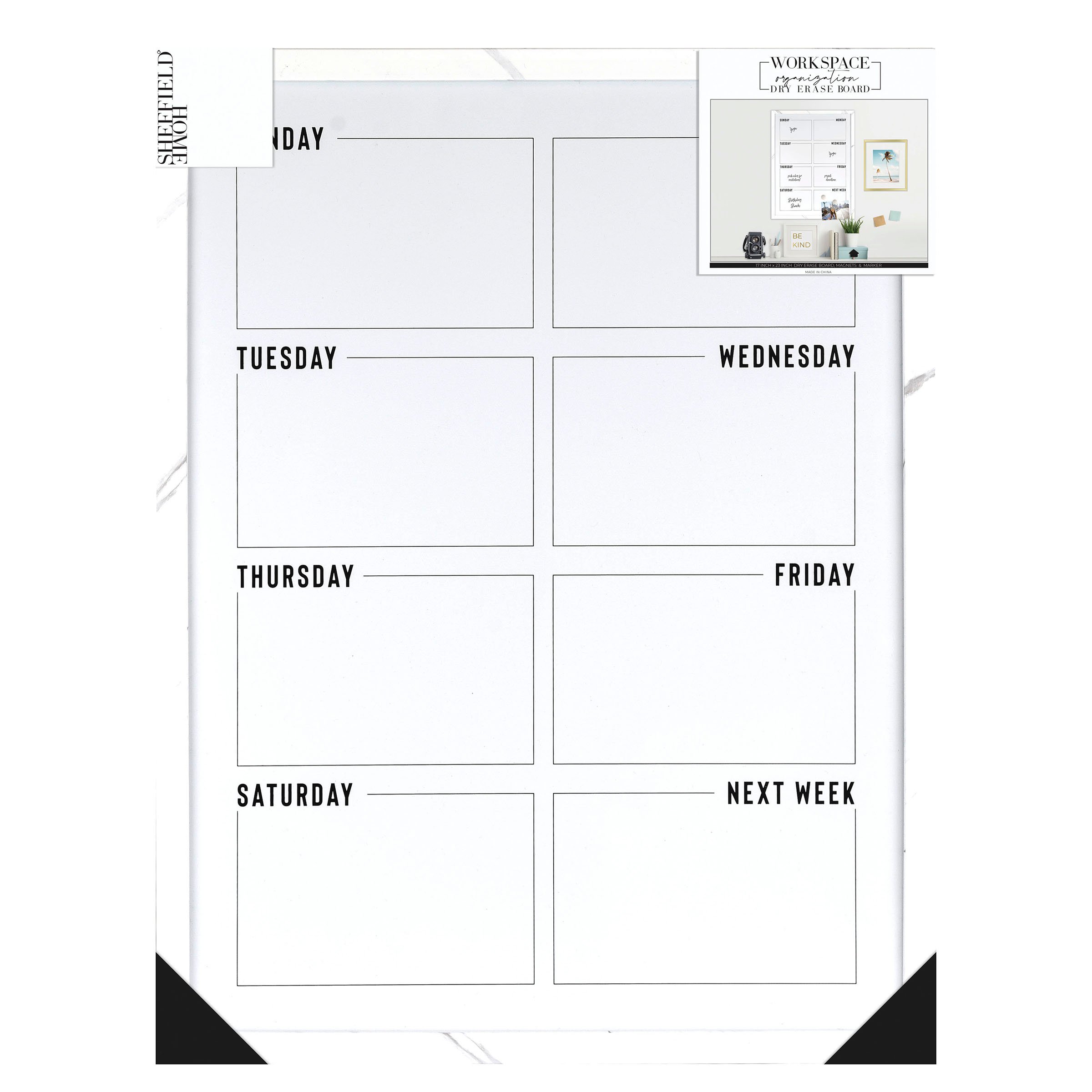 Sheffield Home Workspace Organization Dry Erase Board Shop Bulletin