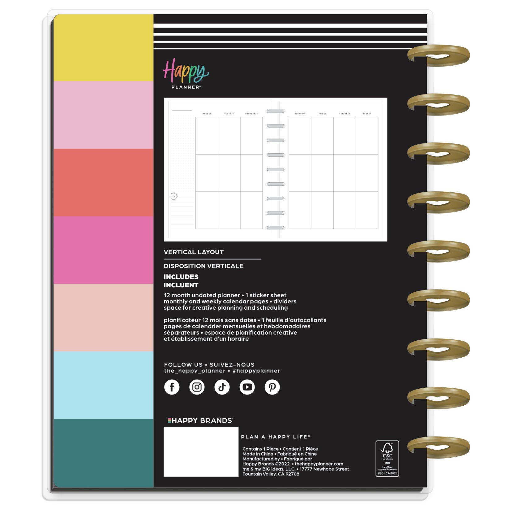 The Happy Planner Undated 12 Month Bright & Fun Happy Classic Planner -  Shop Notebooks at H-E-B