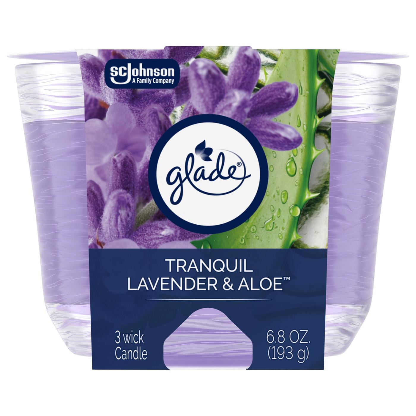 Glade Tranquil Lavender & Aloe 3 Wick Candle; image 1 of 11