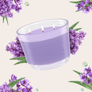 Glade Tranquil Lavender & Aloe 3 Wick Candle, 6.8 oz