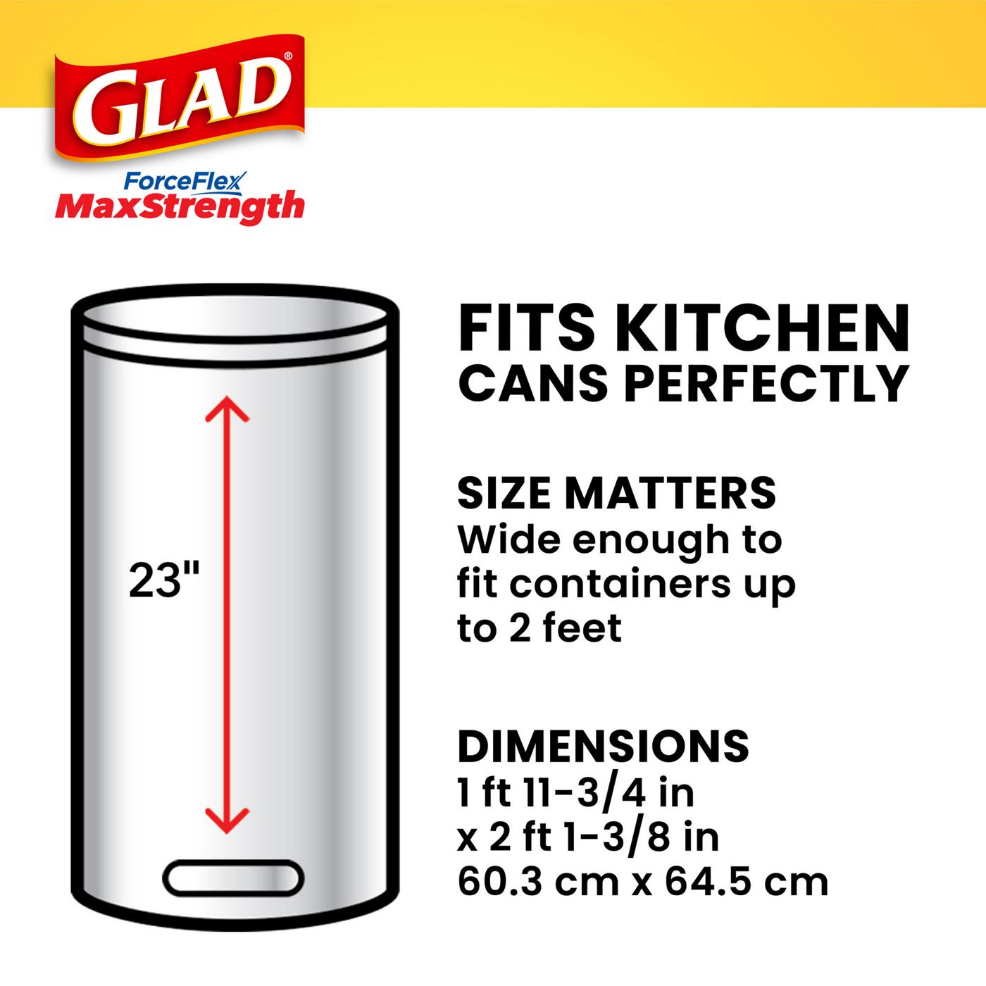 Glad ForceFlex MaxStrength Tall Kitchen Drawstring Trash Bags with Clorox, 13 Gallon - Mountain Air Scent; image 7 of 9