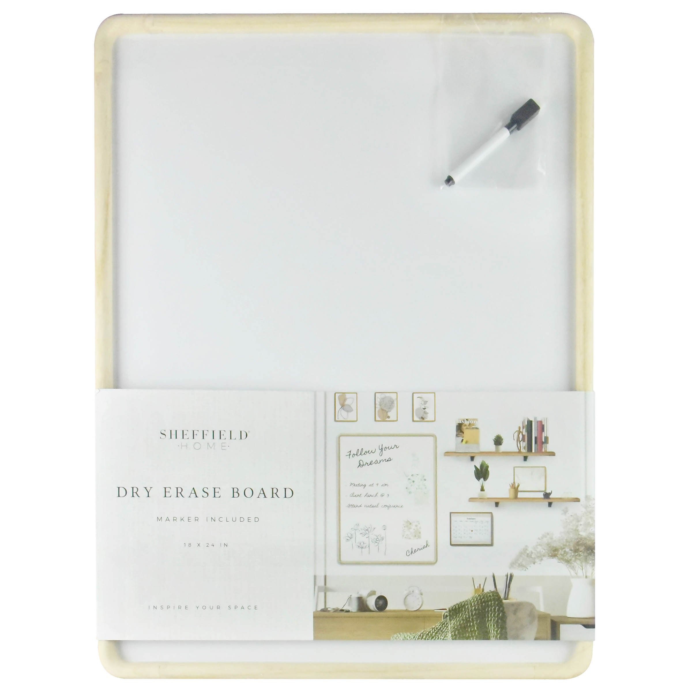 Sheffield Home Natural Wood Frame Dry Erase Board Shop Bulletin & dry