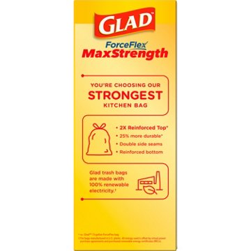 Glad ForceFlex MaxStrength Drawstring Trash Bags, 13 Gallon - Febreze Gain