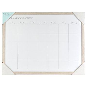 Sheffield Home Monthly Planner Wood Frame Dry Erase Calendar, 24" x 18"