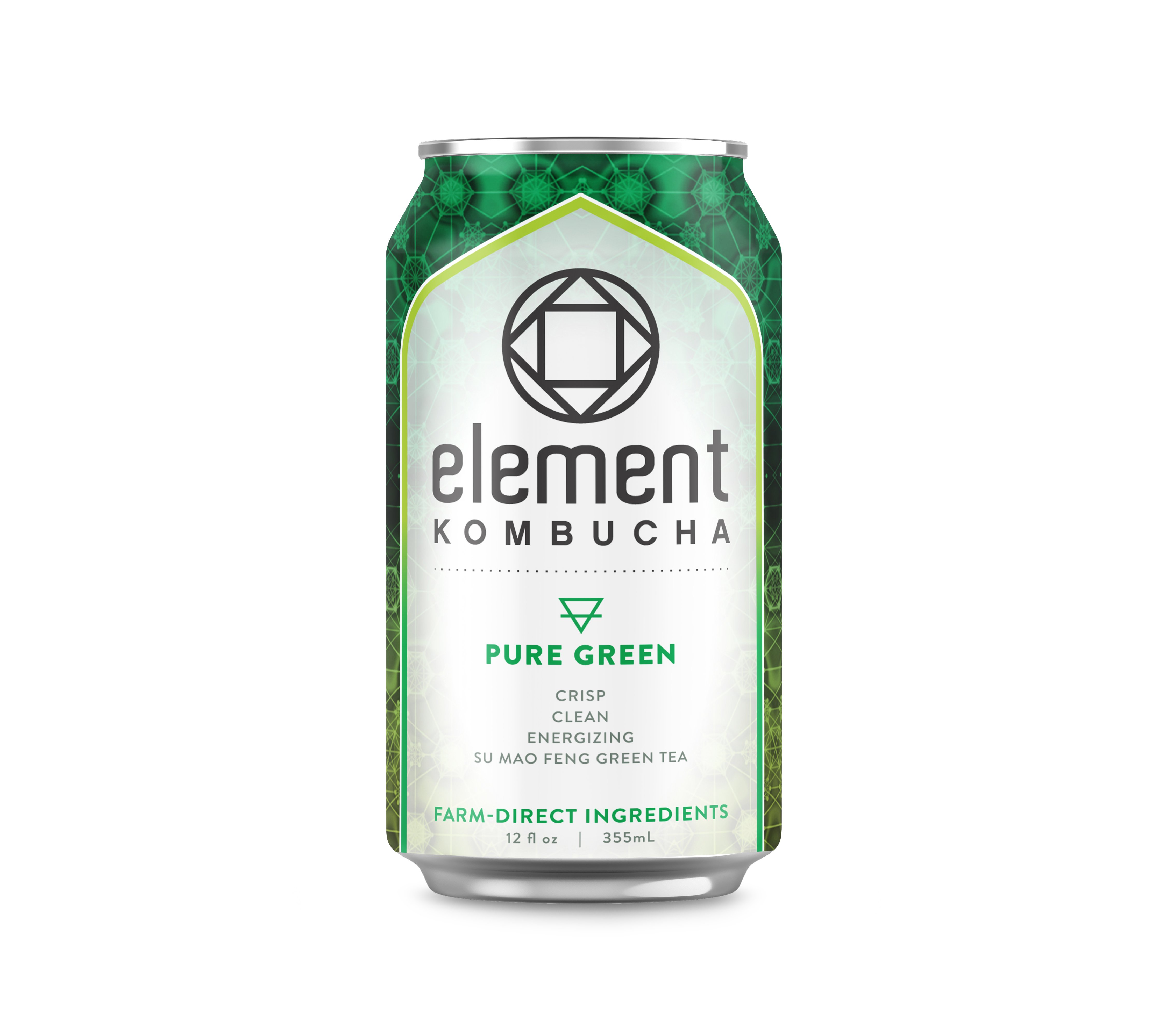 Element Pure Green Tea Organic Kombucha, 12 oz