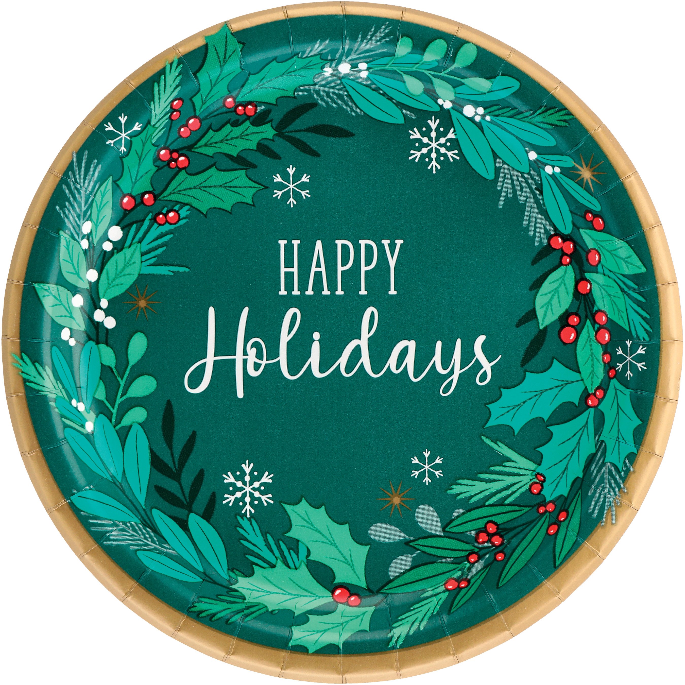 Destination Holiday Happy Holidays Dinner Paper Plates, 8 Ct Shop