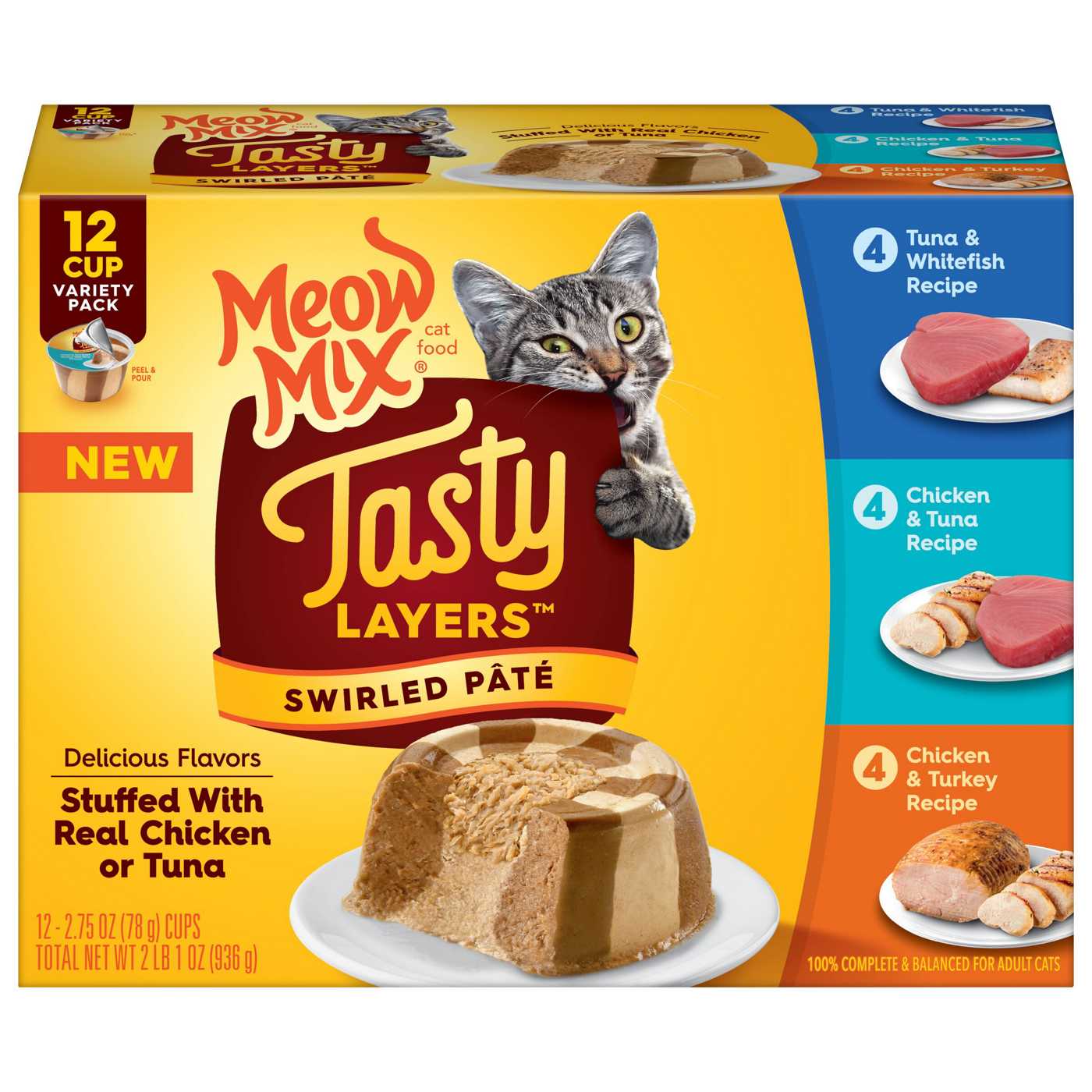 Meow Mix Tasty Layers Swirled Pate Wet Cat Food Variety Pack; image 1 of 2