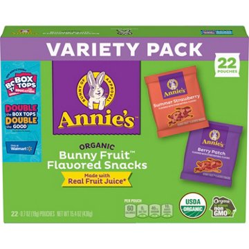 Annie's Bunny Fruit Snacks Variety Pack, 22 ct