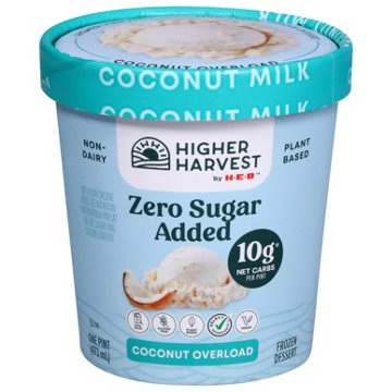 Higher Harvest by H-E-B Zero Sugar Added Coconut Overload Non-Dairy Frozen Dessert