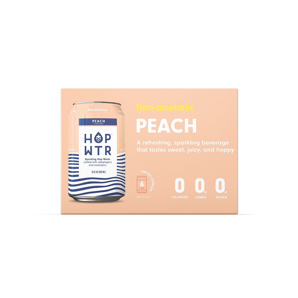 Hop Wtr Peach Non-Alcoholic Sparkling Hop Water 12 oz Cans - Shop Beer ...