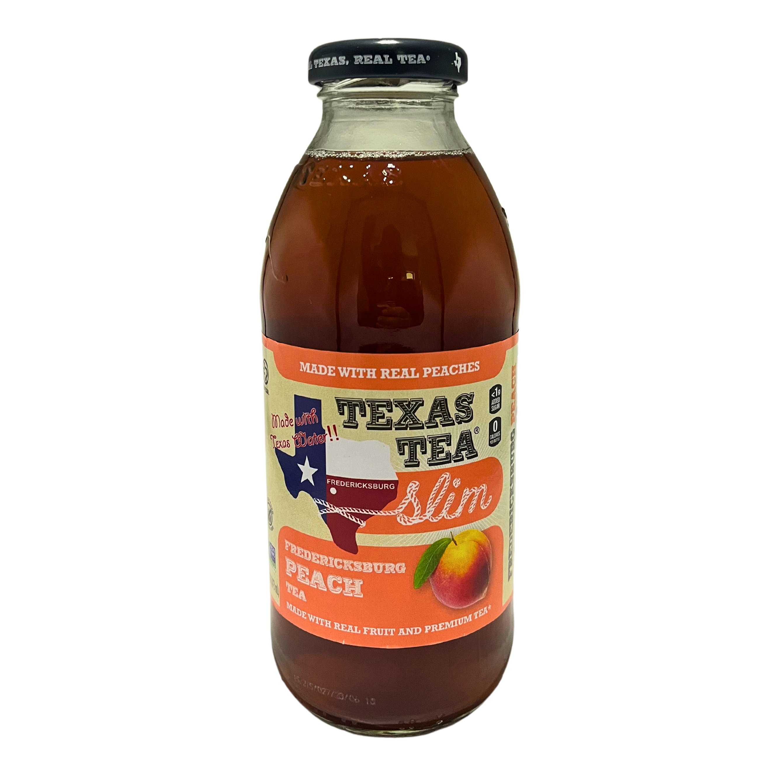 Texas Tea Slim Fredericksburg Peach Tea, 16 oz