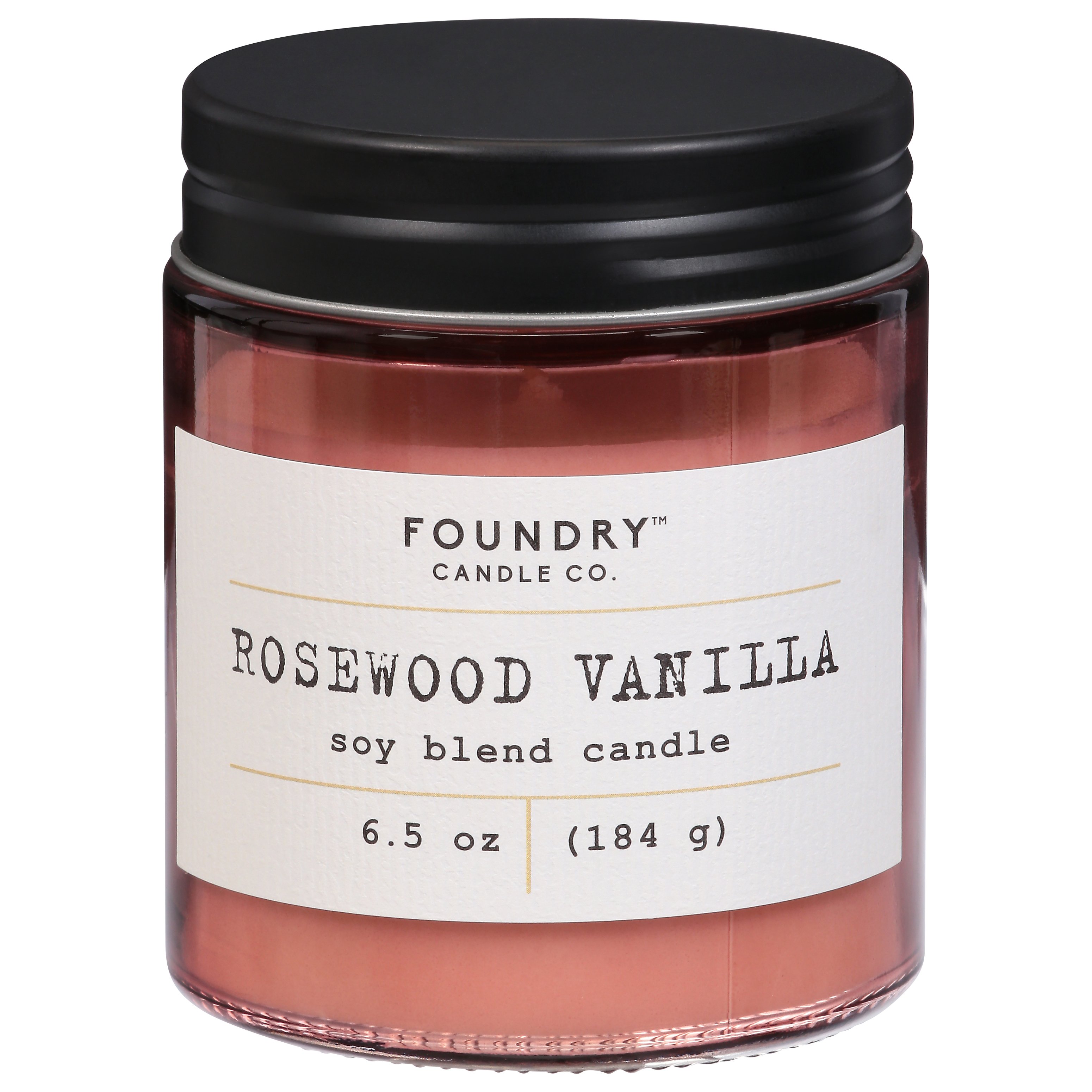Foundry Candle Co. Rosewood Vanilla Scented Soy Candle, 6.5 oz