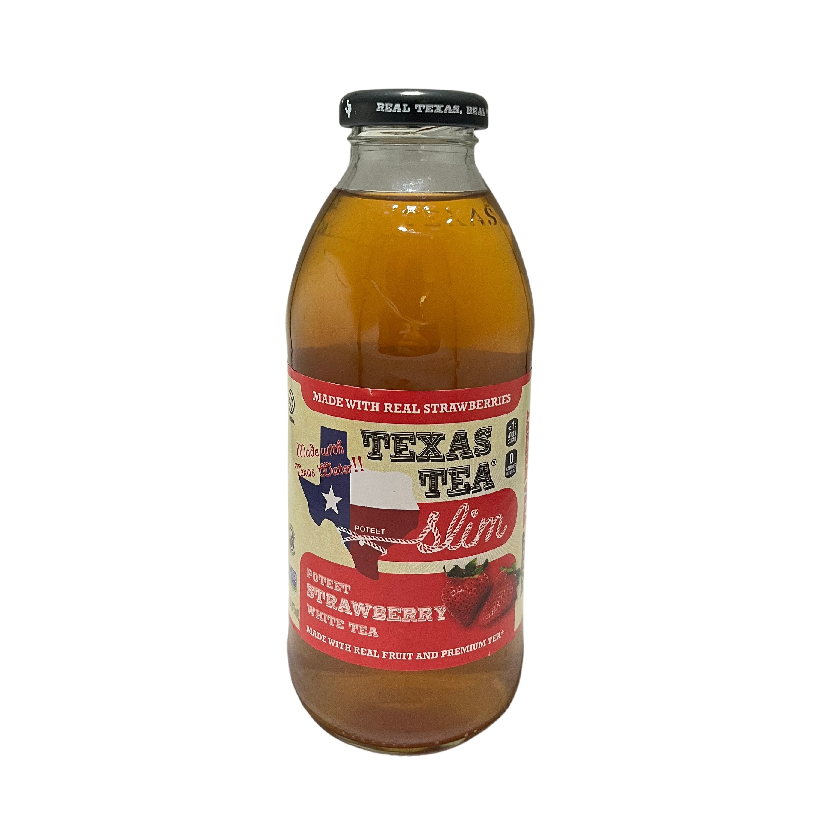 Texas Tea Slim Poteet Strawberry White Tea, 16 oz