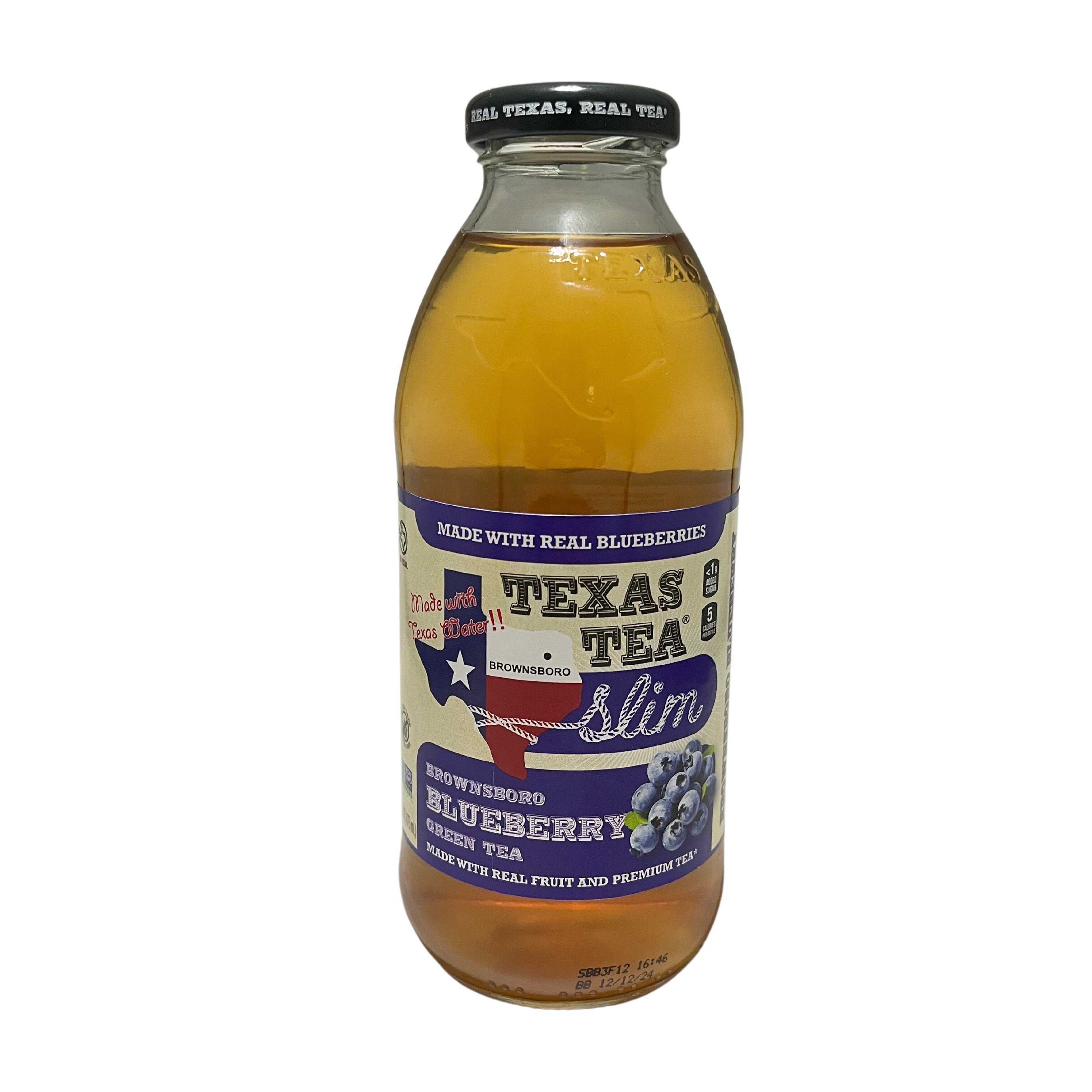 Texas Tea Slim Brownsboro Blueberry Green Tea, 16 oz