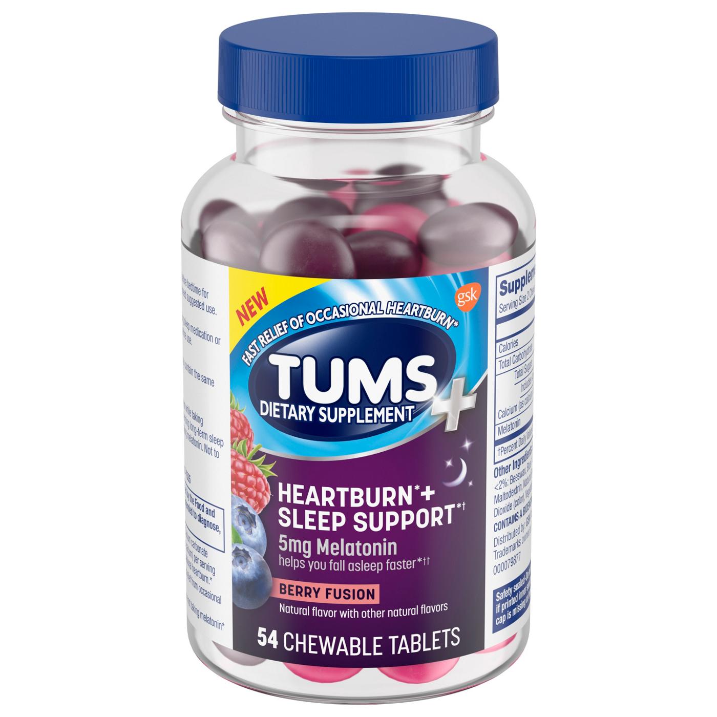 Tums Plus Heartburn + Sleep Support - Berry Fusion