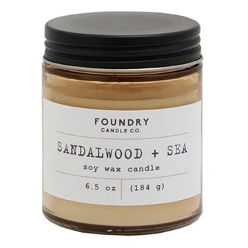 Foundry Candle Co. Sandalwood & Sea Scented Soy Candle, 6.5 oz
