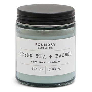 Foundry Candle Co. Green Tea & Bamboo Scented Soy Candle, 6.5 oz