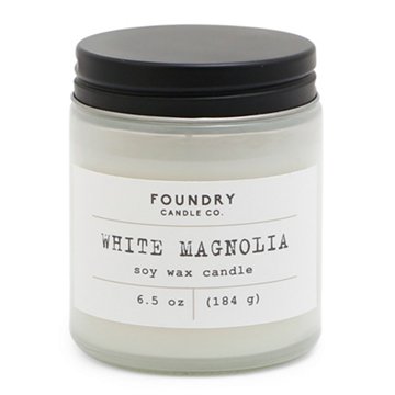 Foundry Candle Co. White Magnolia Scented Soy Candle, 6.5 oz