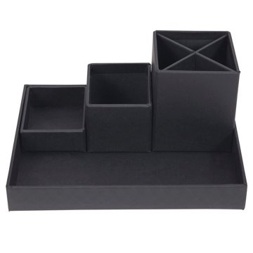 Bigso Box Of Sweden Lena Desktop Organizer- Black, 4 pc