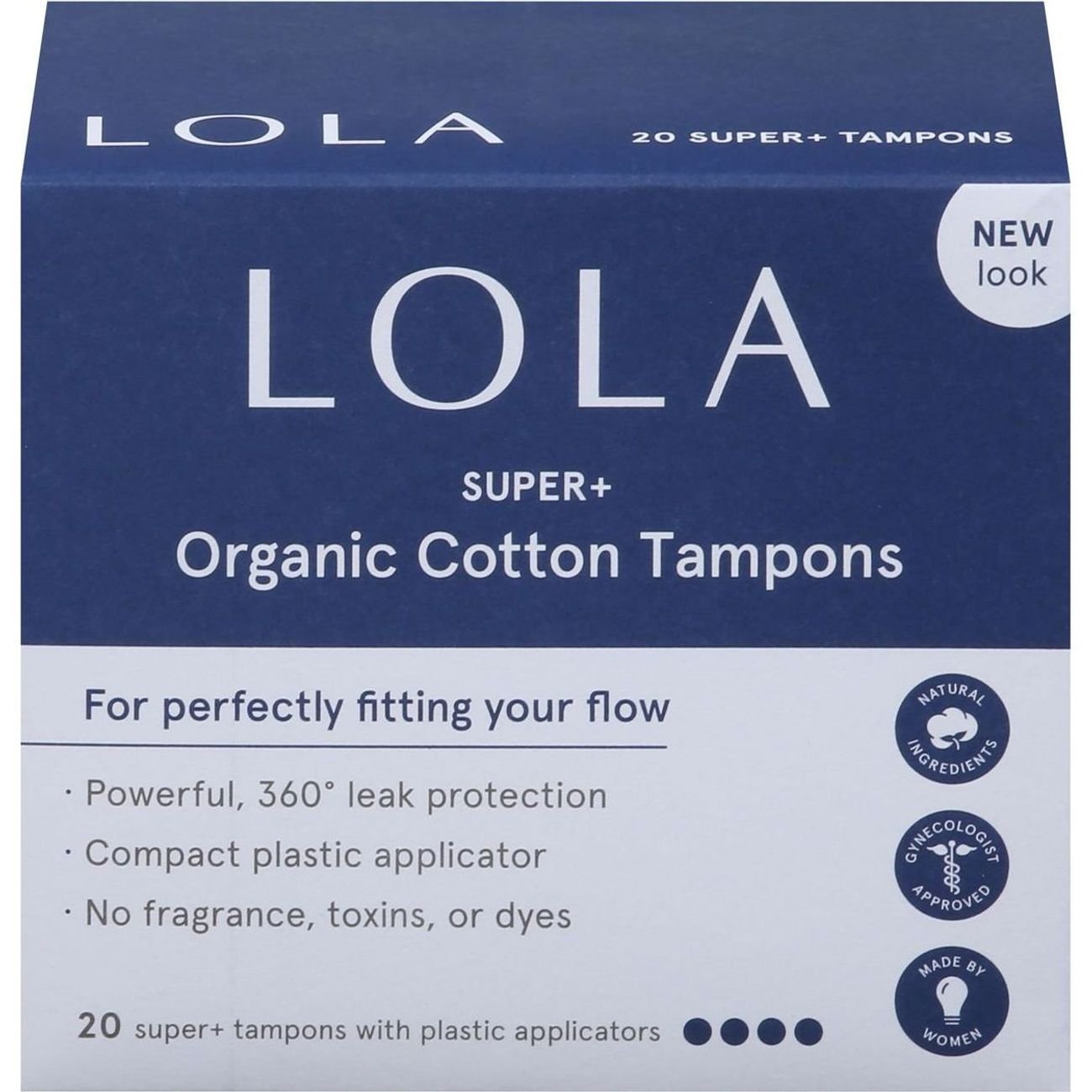 Lola Organic Cotton Tampons Super Plus Shop Pads & Liners at HEB