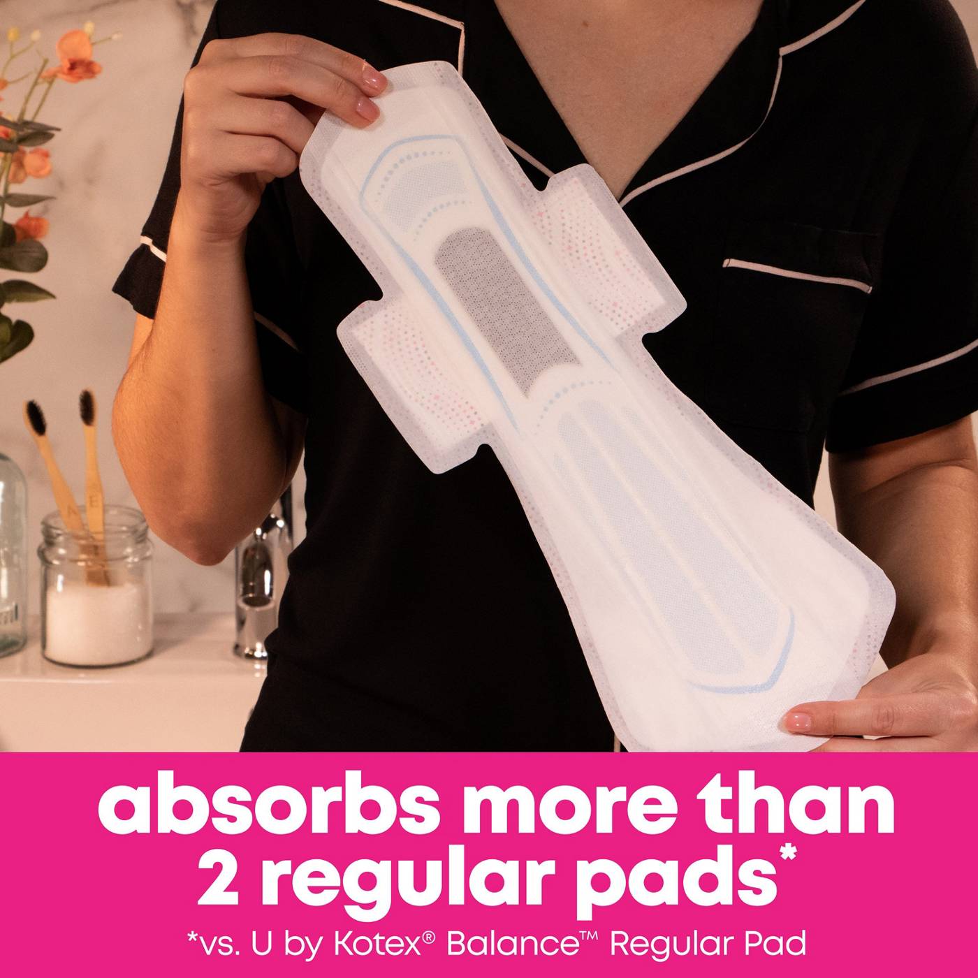 U by Kotex Balance Ultra Thin Overnight Pads with Wings - Extra Heavy Absorbency; image 4 of 8