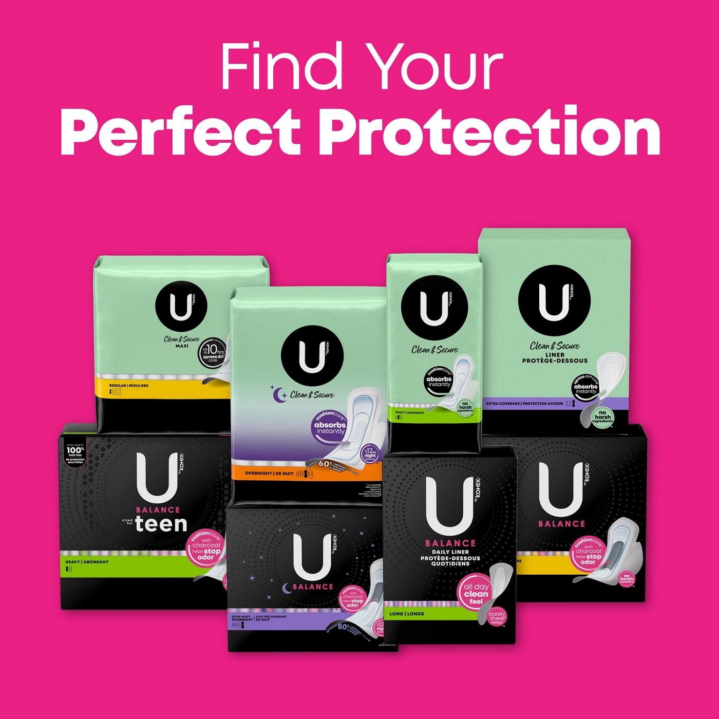 U by Kotex Balance - Sized for Teens Ultra Thin Pads with Wings - Heavy Absorbency; image 2 of 9