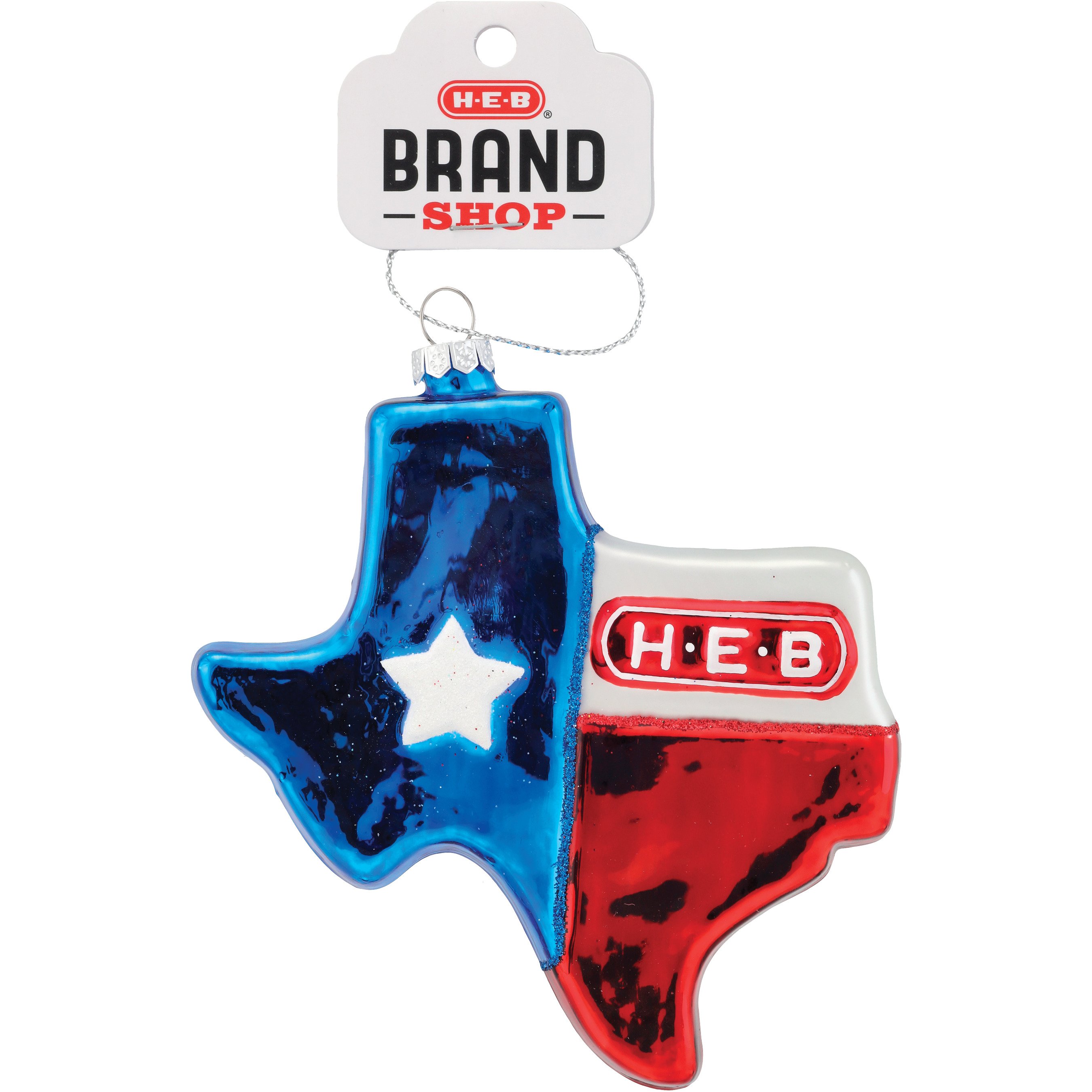 HEB Brand Shop Texas Glass Christmas Tree Ornament Shop Seasonal