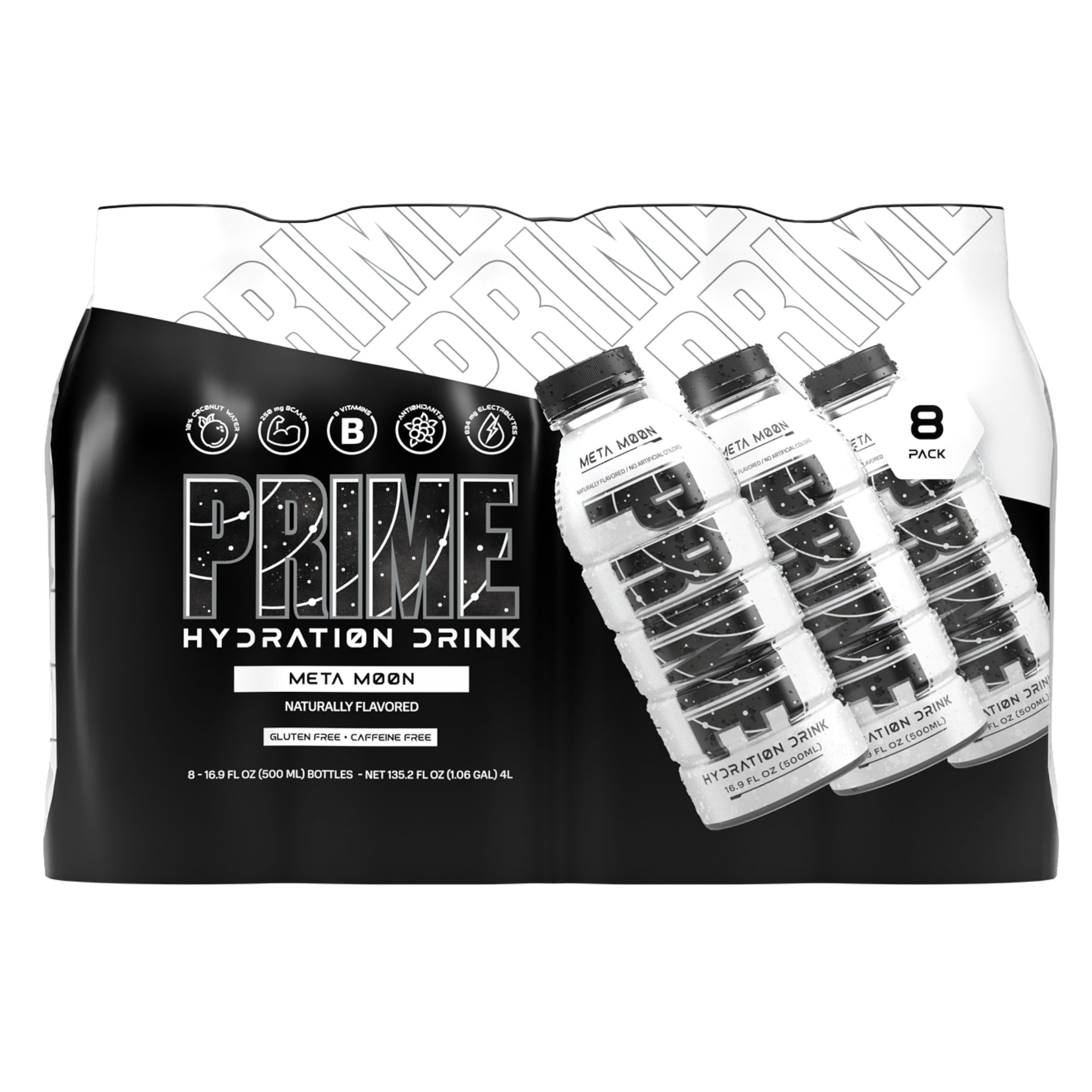 Prime Hydration Hydration Meta Moon Hydration Drink 16.9 oz Bottles